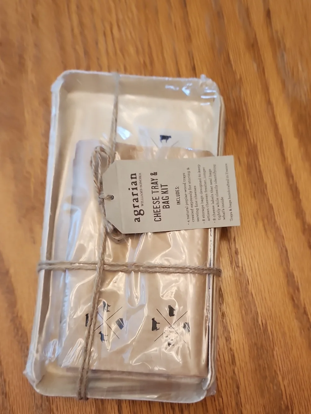 Williams Sonoma Agrarian Cheese Tray & Bag Kit - Beige